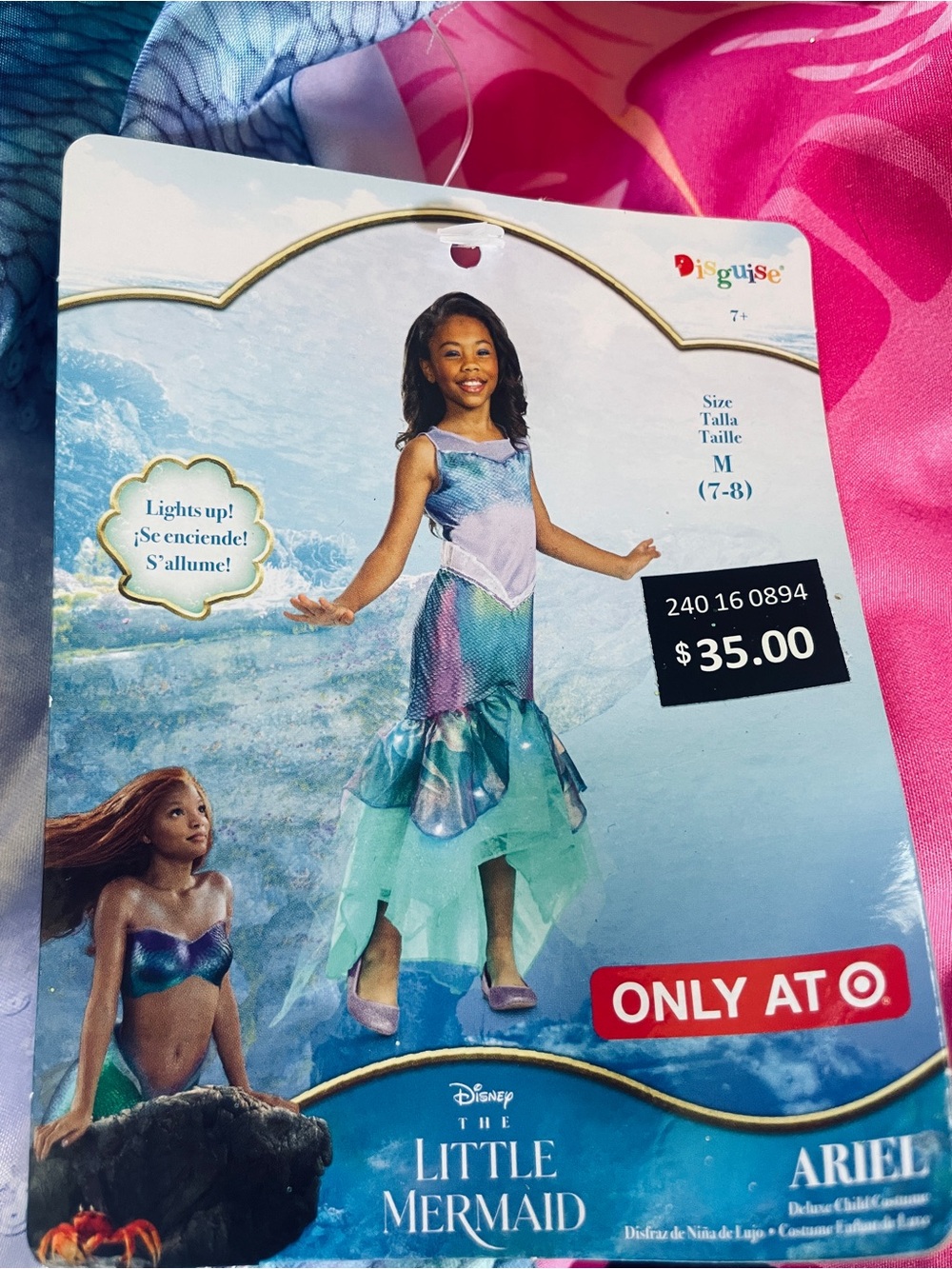 Disney Little Mermaid Ariel Light-Up Mermaid Costume Sz 7/8